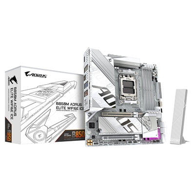 Gigabyte B850M AORUS ELITE WiFi 6E ICE White mATX AM5 DDR5 Gigabyte B850M AORUS ELITE WiFi 6E ICE White mATX AM5 DDR5